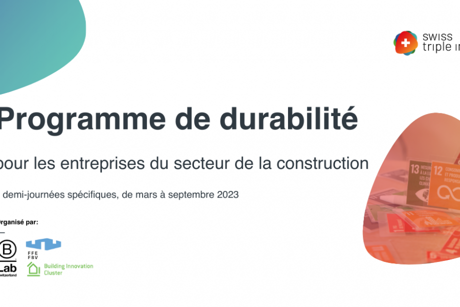 Le programme de durabilité pour les acteurs de la construction est lancé !